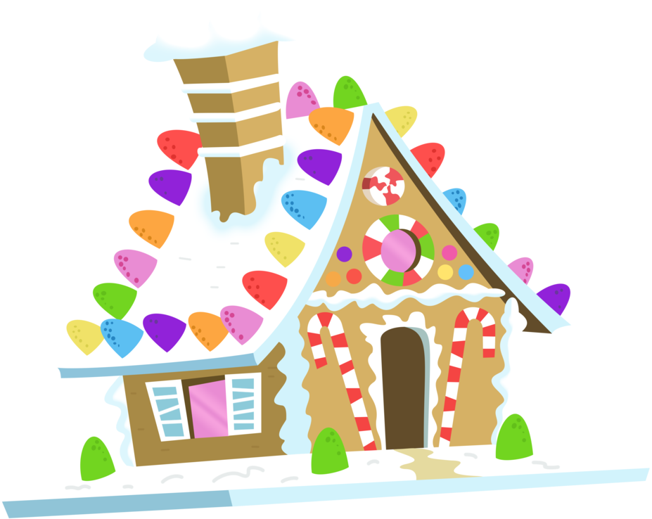 A Cartoon Gingerbread House With Candy Canes And Candy Canes