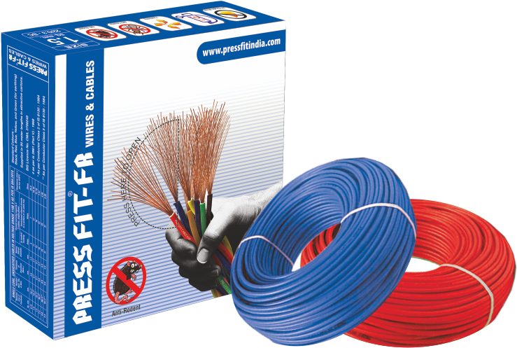 A Blue And Red Wire And A Box