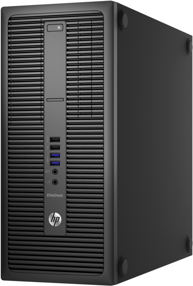 A Black Computer Tower With Blue And White Buttons
