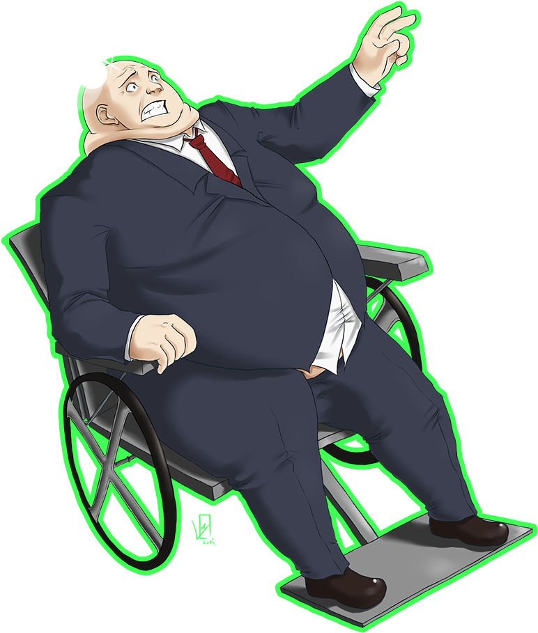 A Cartoon Of A Man In A Wheelchair Pointing