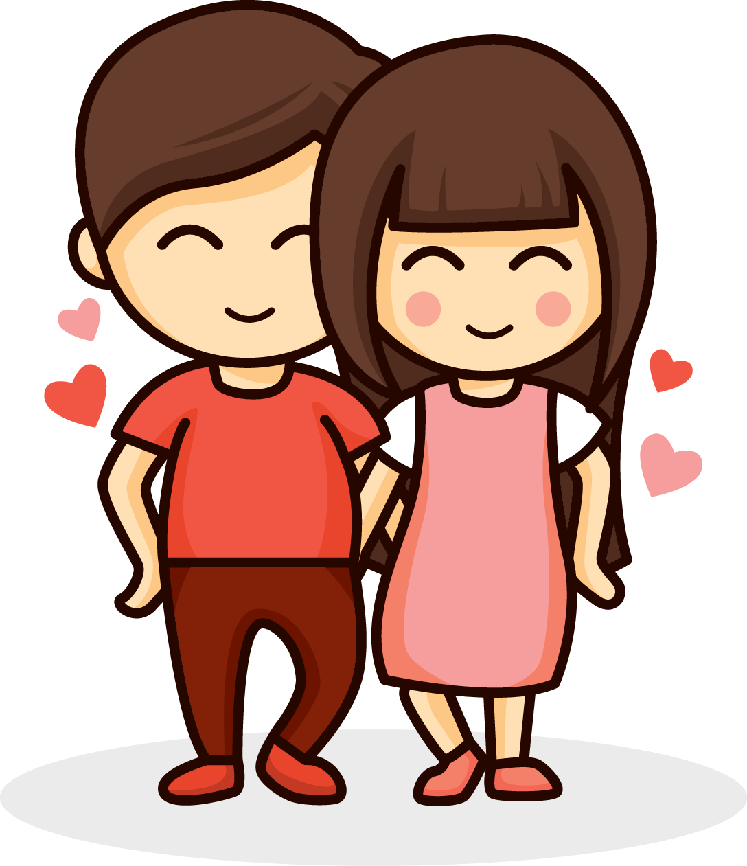 Hug Love Couple Cartoon, Hd Png Download