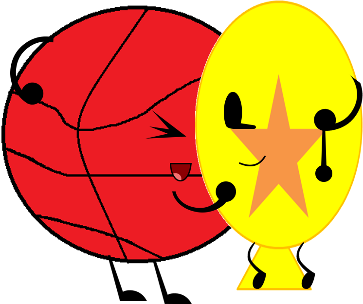 A Cartoon Basketball And A Basketball Ball