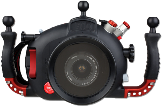 A Black And Red Camera