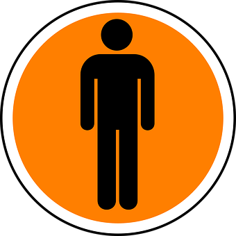 A Black And Orange Sign