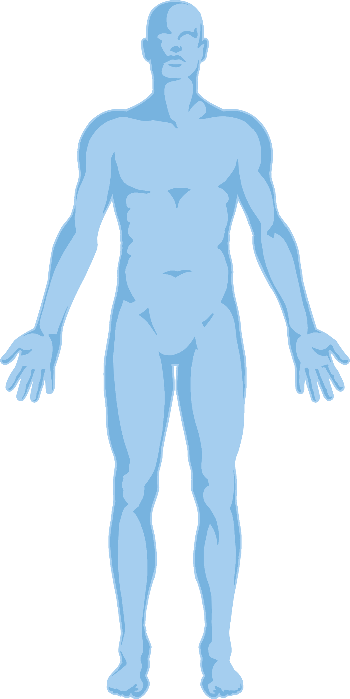 A Blue Human Body With Arms Spread Out