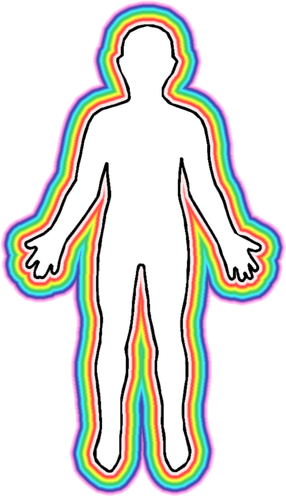 A Rainbow Colored Outline Of A Person
