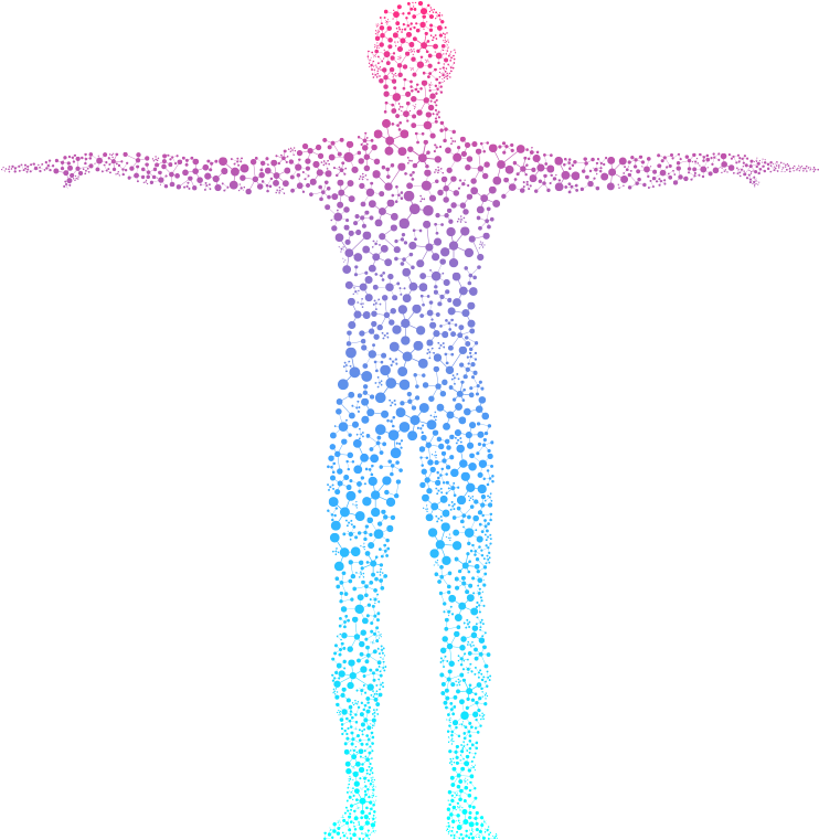 A Body Of A Person With Colorful Dots