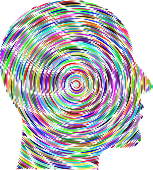 A Colorful Spiral Pattern Of A Person's Head
