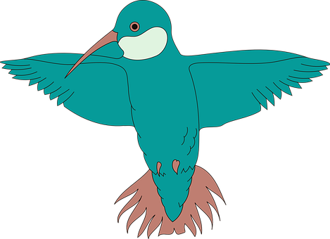 A Blue Bird With Pink Wings