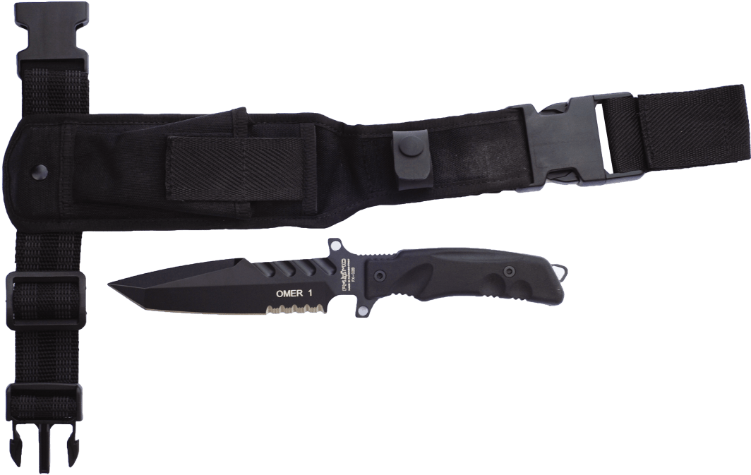 A Knife And Sheath On A Black Background