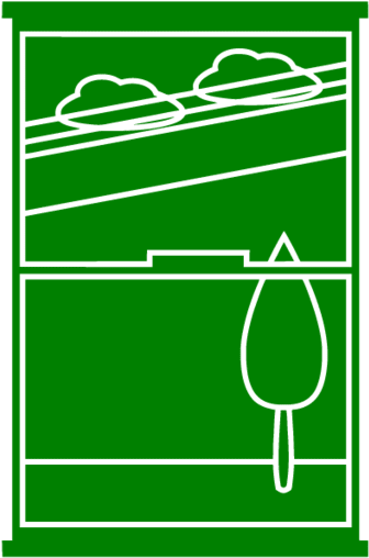 A Green Sign With A Glass And A Green Background