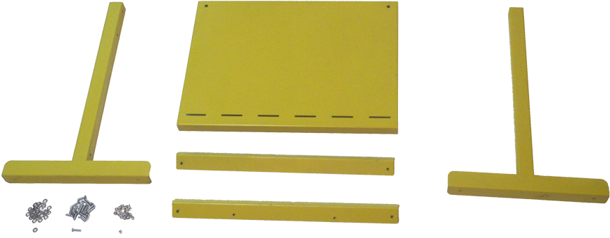 A Yellow Shelf With Black Lines