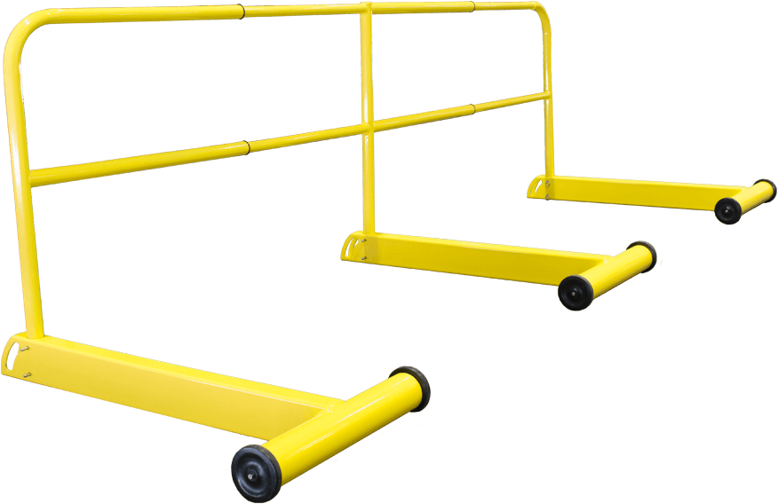 Yellow Metal Bars With Black Wheels