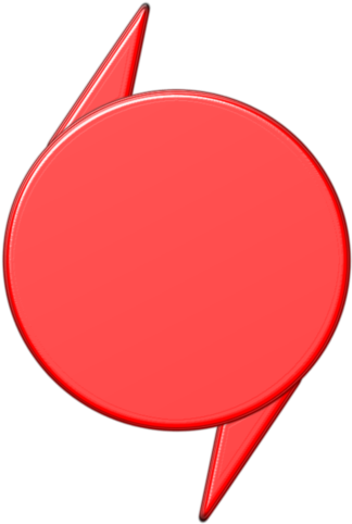 A Red Circle With Two Arrows