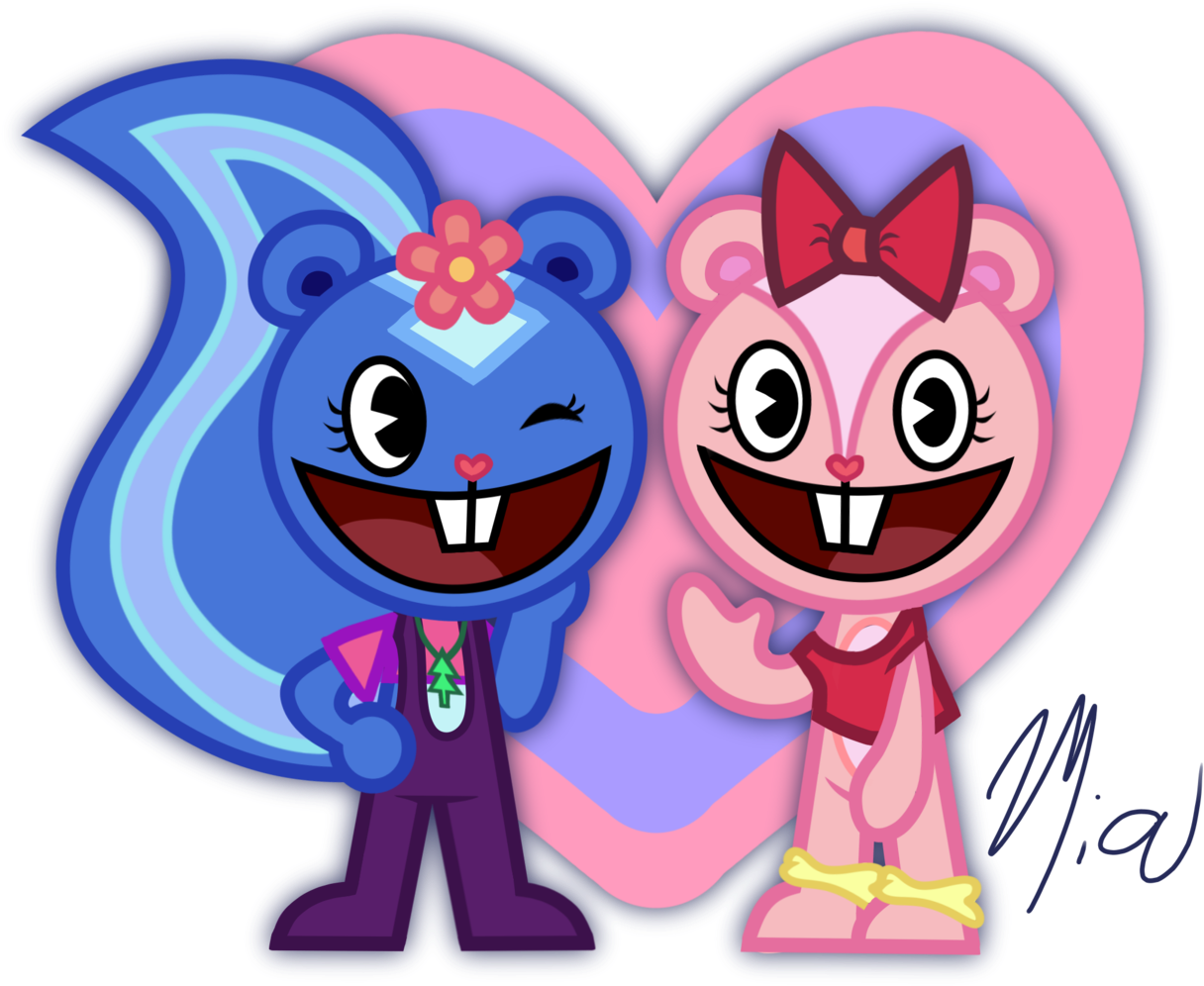 I Drew Petunia And Giggles - Pink Giggles Happy Tree Friends, Hd Png Download
