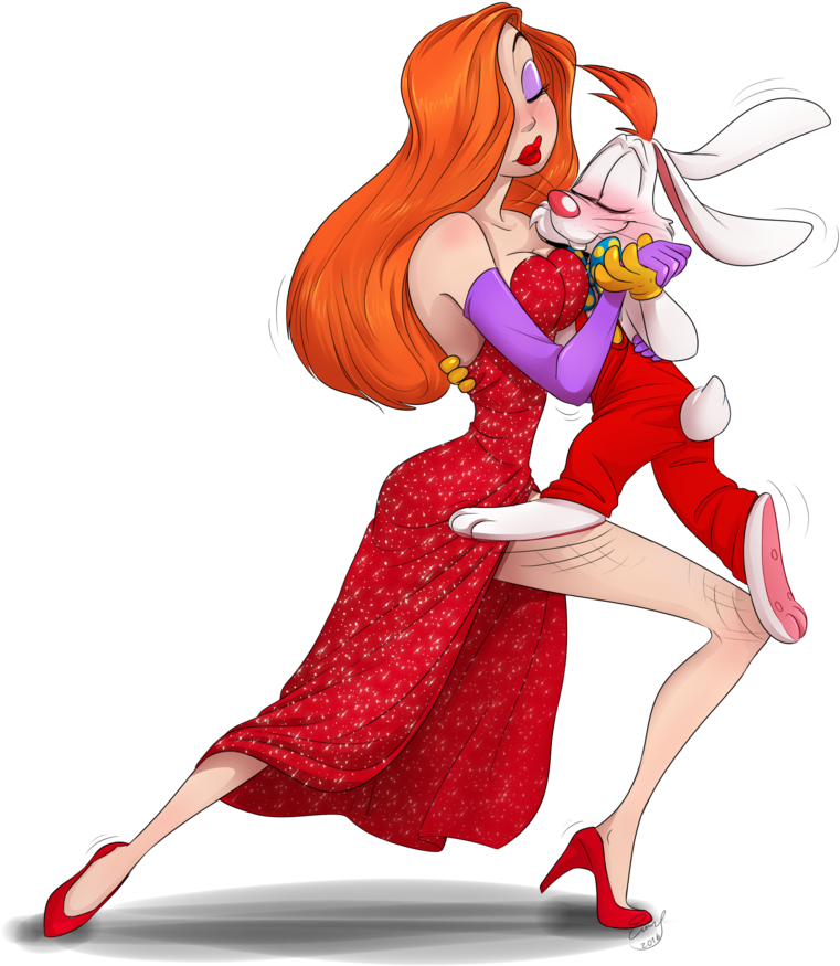 A Cartoon Of A Woman Holding A Rabbit