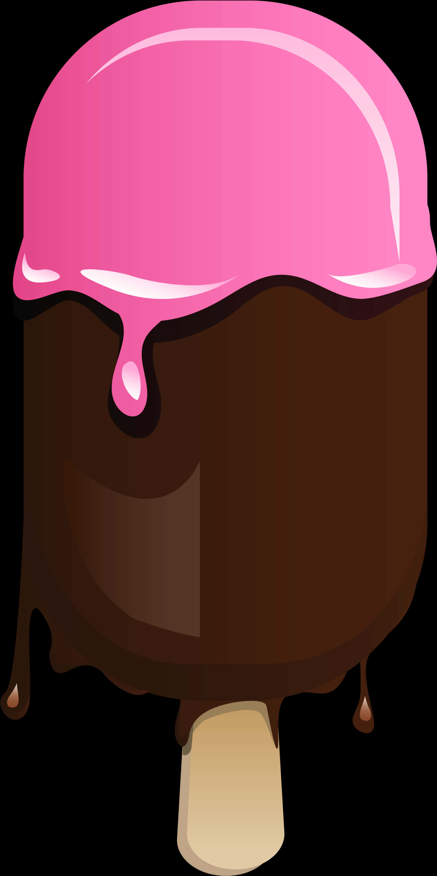 A Chocolate Cup With Pink Icing