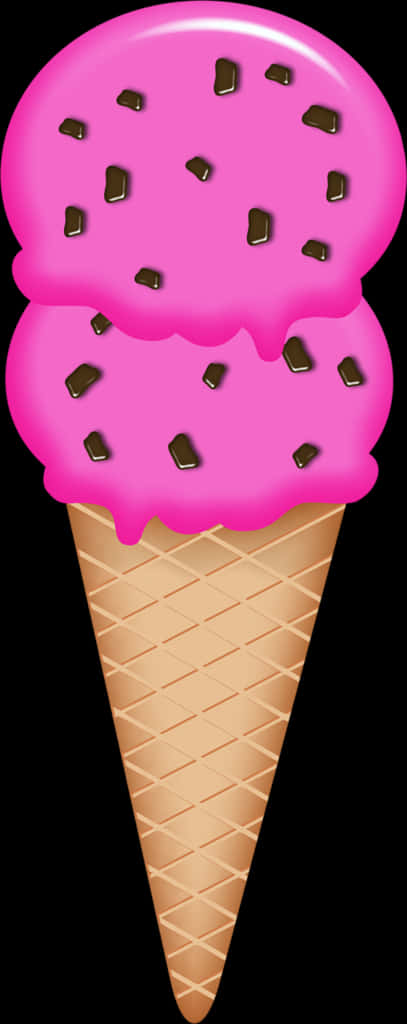 A Pink Ice Cream Cone