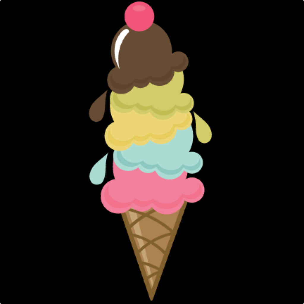 A Colorful Ice Cream Cone
