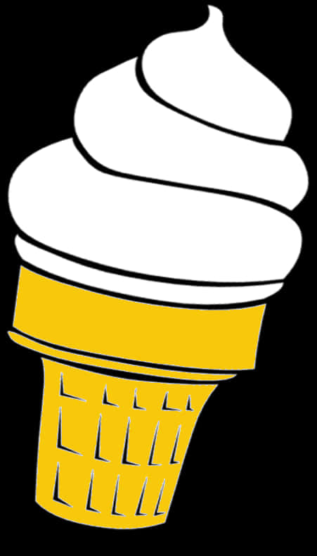 A Yellow And White Ice Cream Cone
