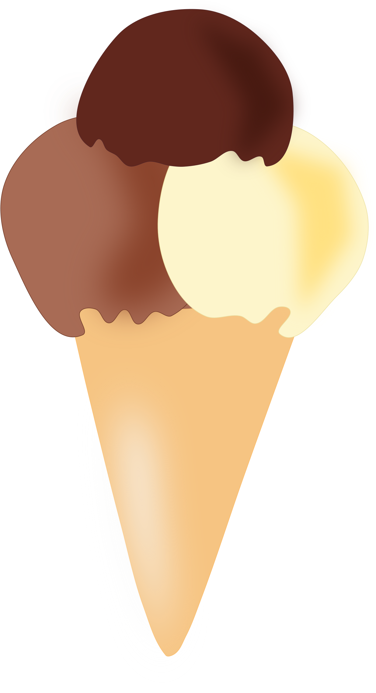 A Chocolate And Vanilla Ice Cream Cone