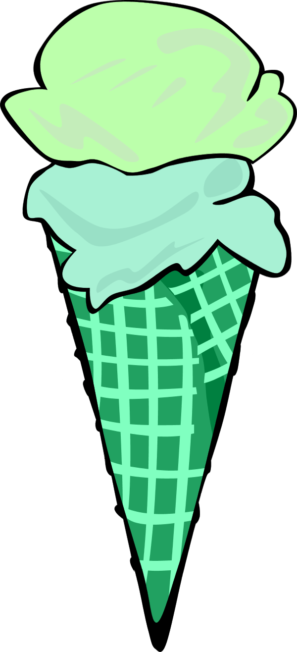 A Green Ice Cream Cone
