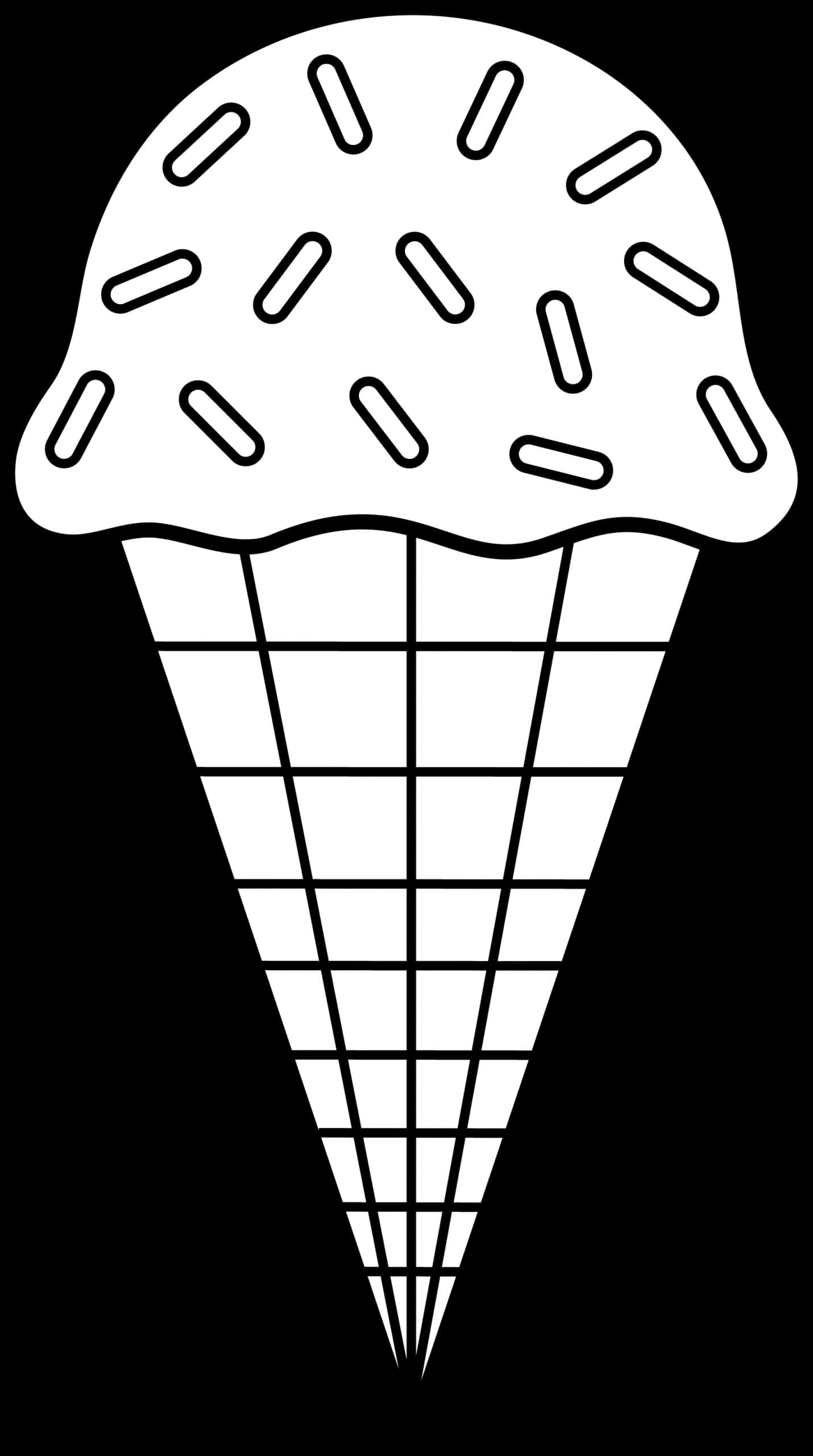 A Black And White Ice Cream Cone