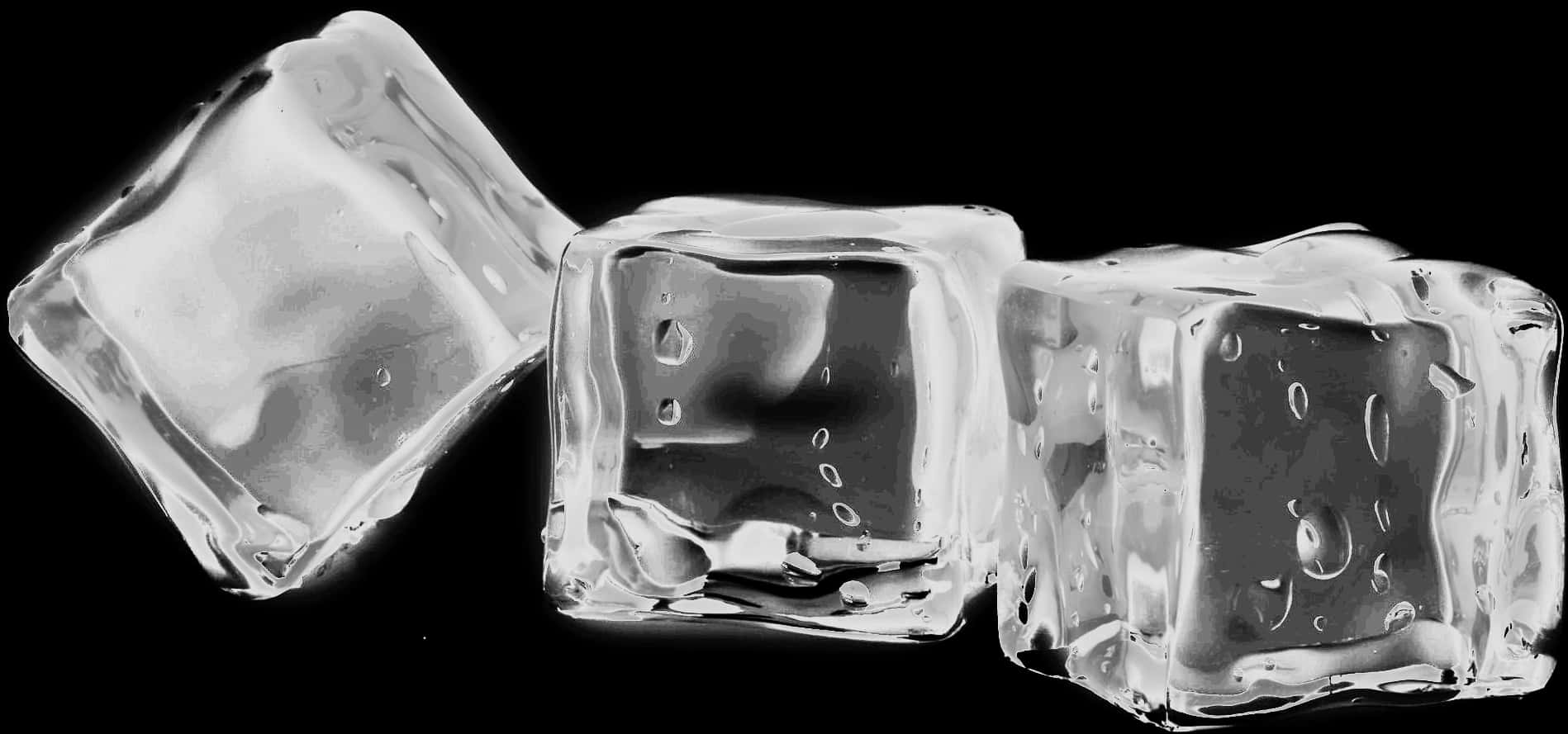 Three Transparent Ice Cubes