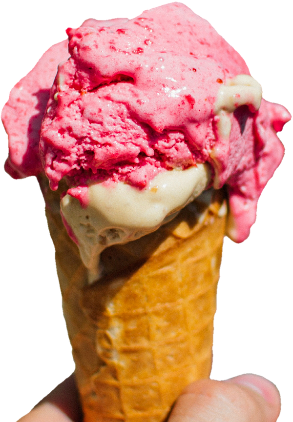 A Close Up Of A Pink Ice Cream Cone