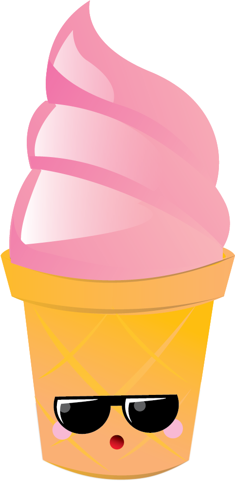 A Pink Ice Cream In A Yellow Cup