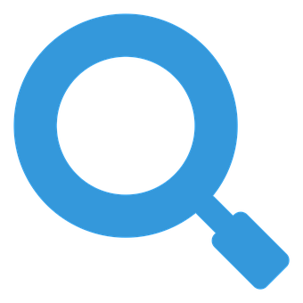 A Blue Magnifying Glass With A Black Background