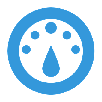 A Blue Circle With A Drop Of Water In It
