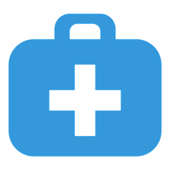 A Blue And Black First Aid Kit