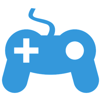 A Blue Game Controller With A Plus Sign