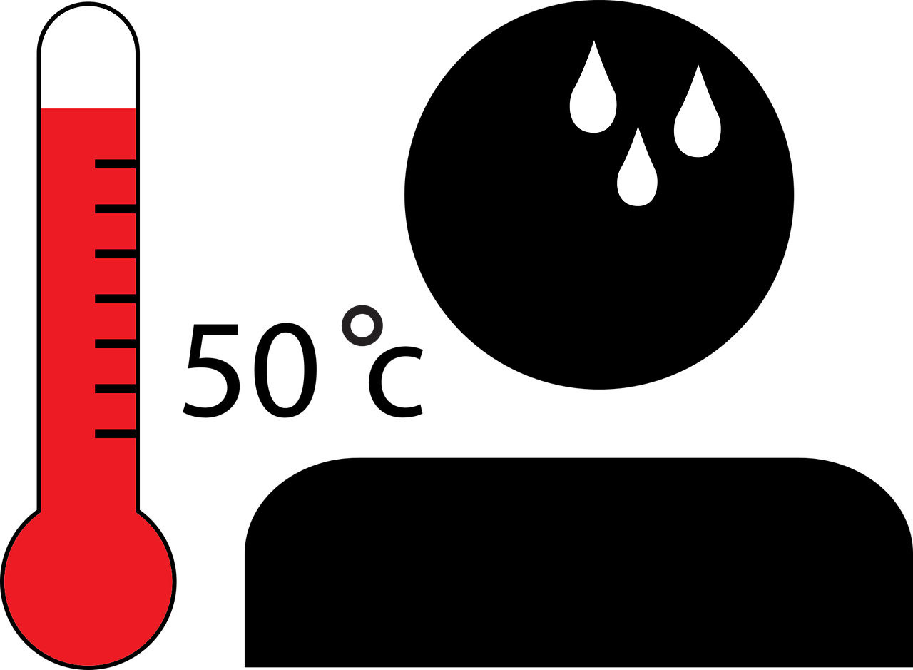 A Thermometer And Drops Of Water