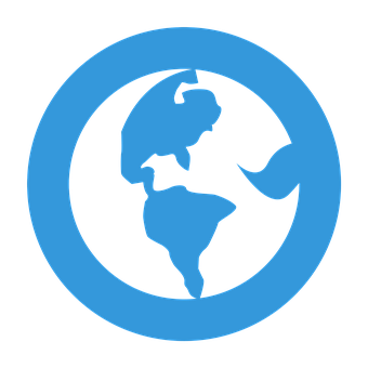 A Blue Circle With A Map Of The Earth