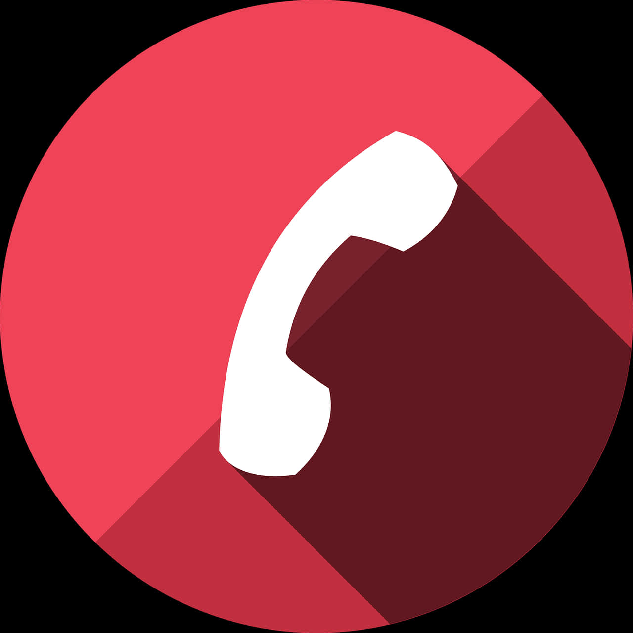 A White Phone Handset On A Red Circle