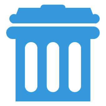 A Blue Trash Can With Black Background