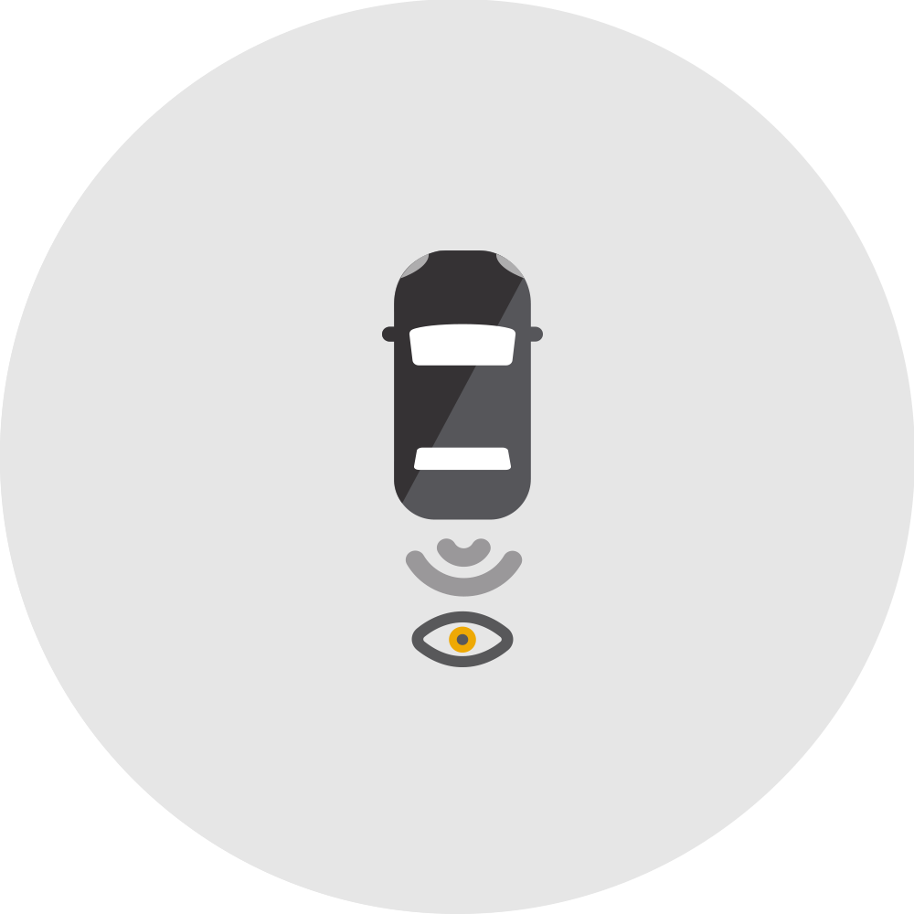 A Black Car With A White Eye And A Black Circle