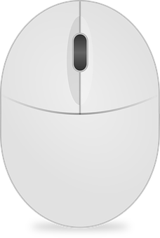 A White Computer Mouse On A Black Background