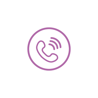 A Purple Phone Logo In A Circle