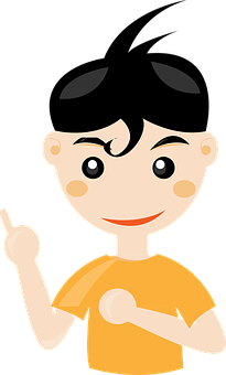 A Cartoon Of A Girl Pointing