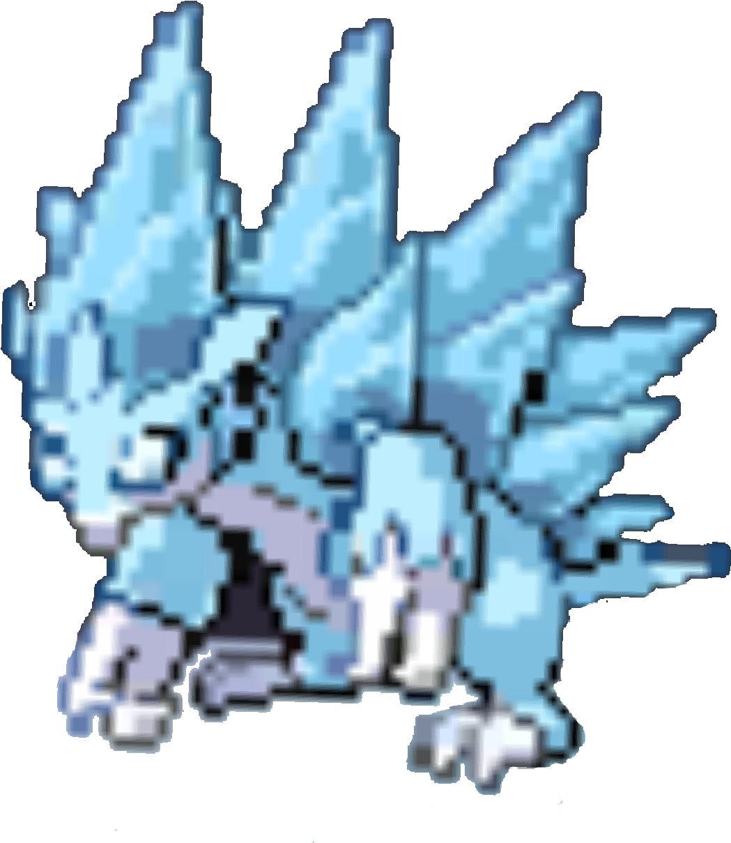 A Pixel Art Of A Blue Dragon