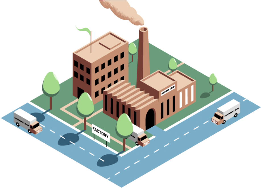 A Isometric Image Of A Factory