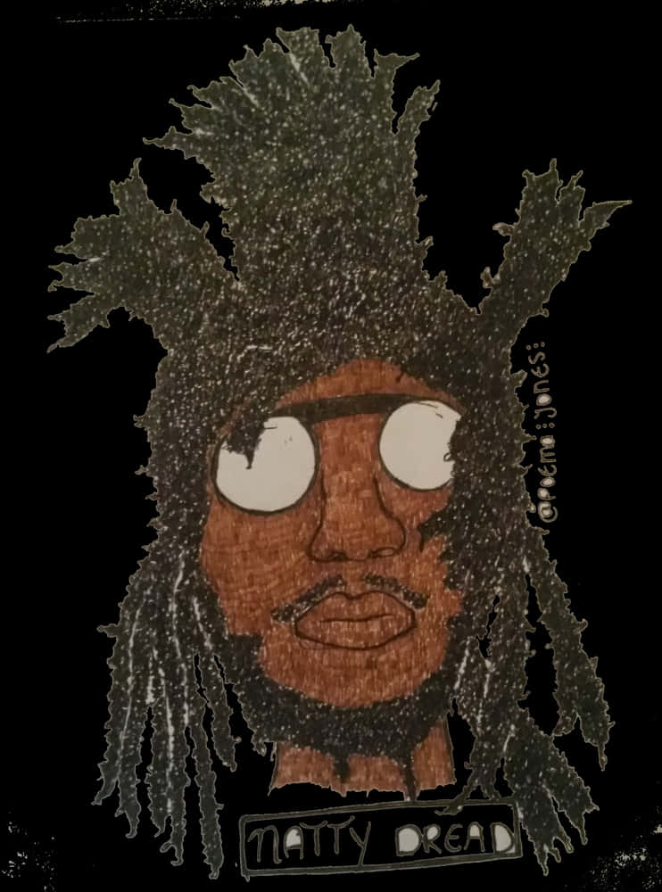 A Drawing Of A Man With Dreadlocks