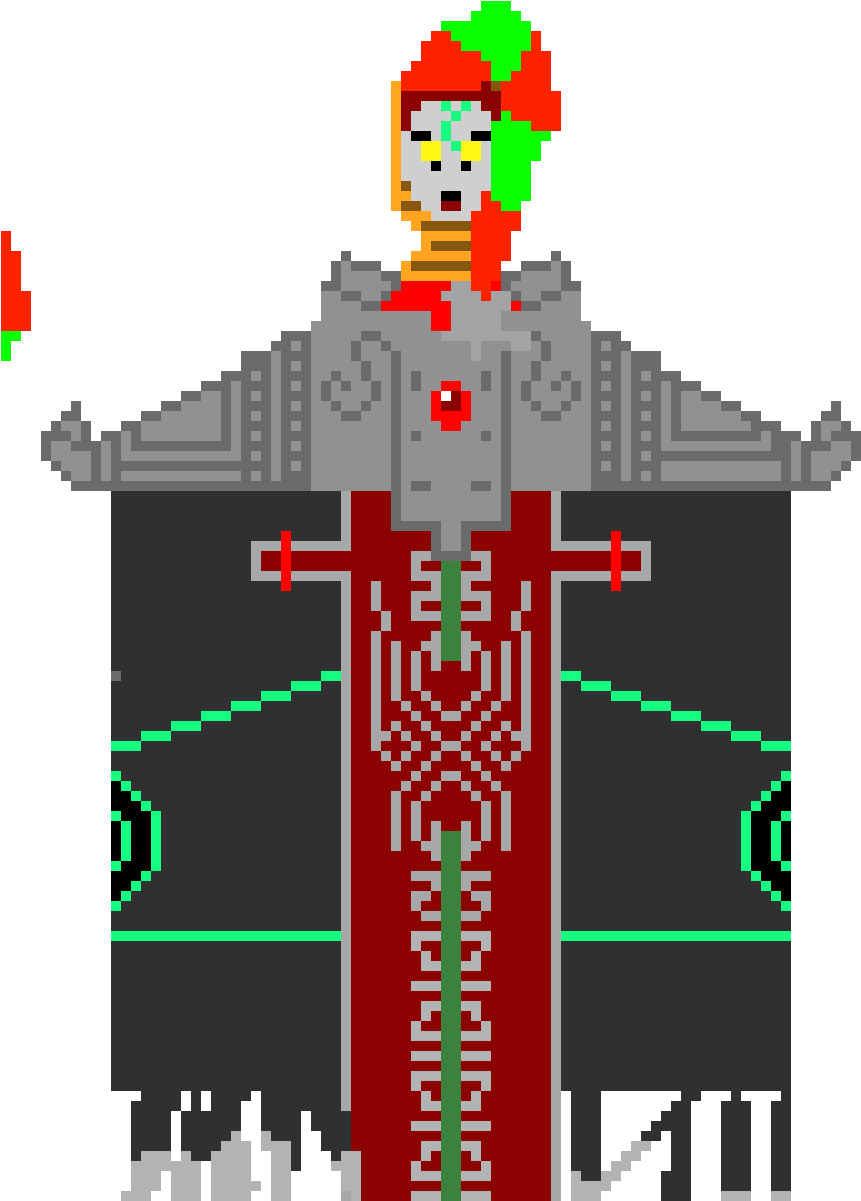 A Pixel Art Of A Person In A Garment