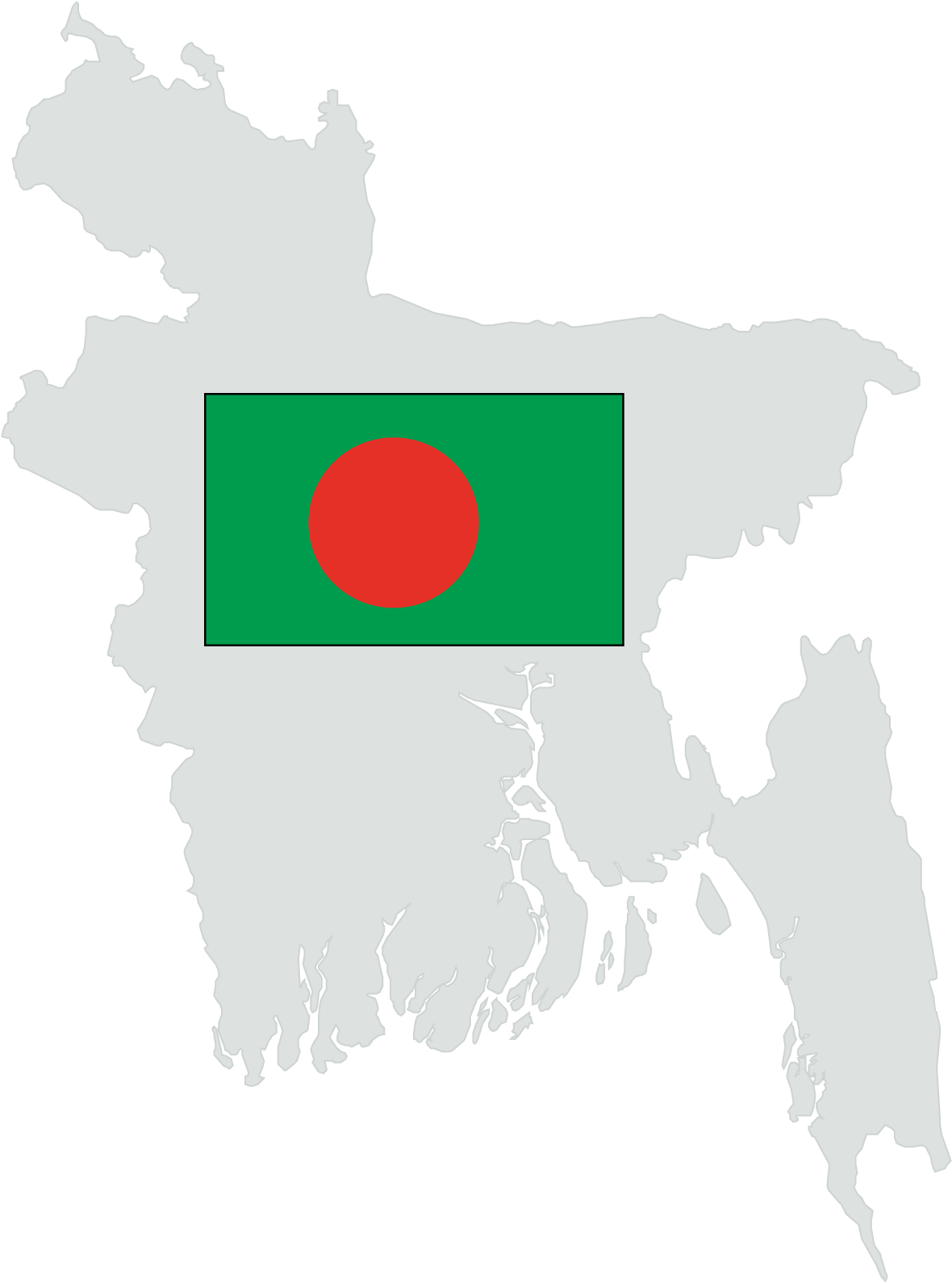 A Map Of Bangladesh With A Flag