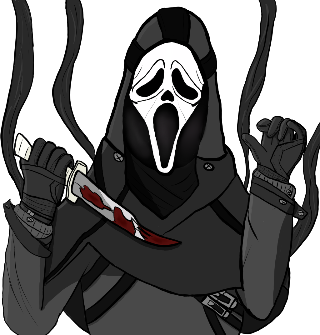 A Cartoon Of A Person In A Mask Holding A Knife