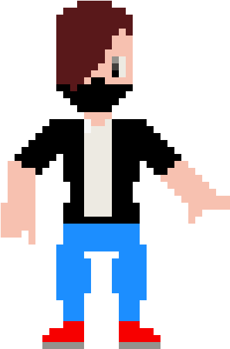 A Pixelated Cartoon Of A Man