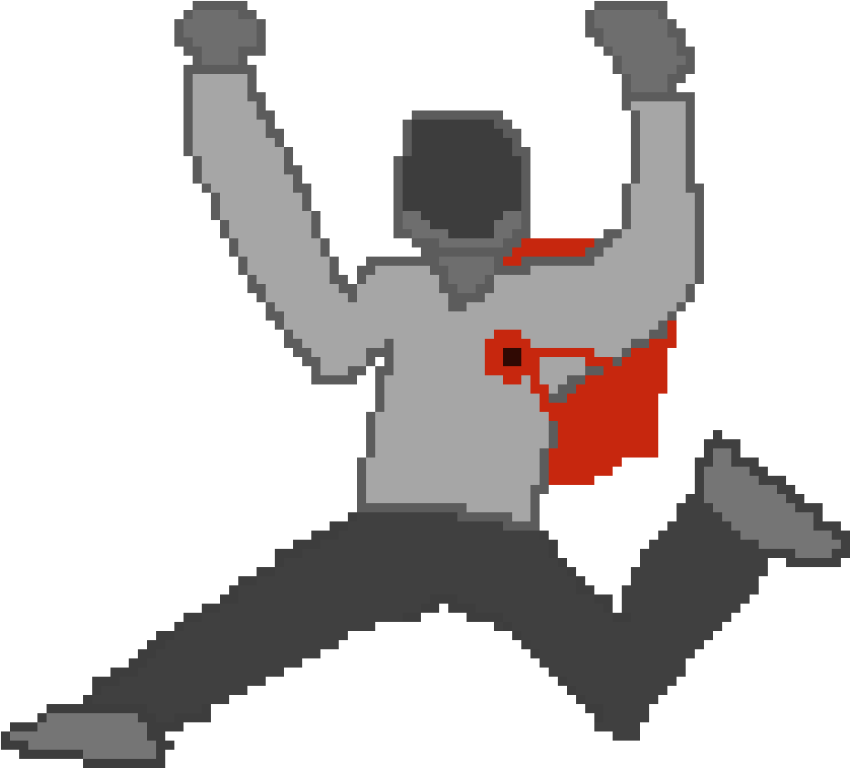A Pixel Art Of A Person Jumping